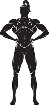 Body Builder Woman Silhouette vector