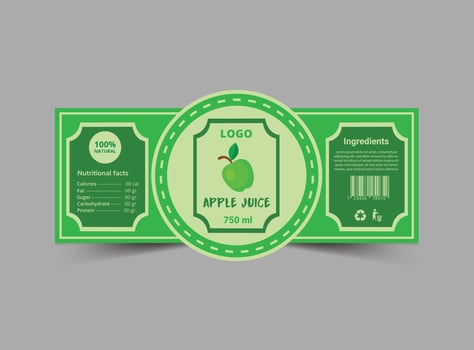 Bottle Label Apple Juice Product Template Design Brand Name Packaging Illustration vector