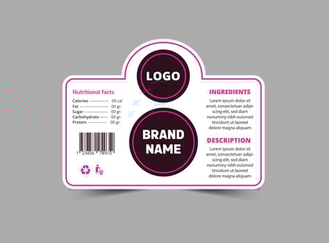 Bottle Label Brand Name Template Design Purple Packaging Product Illustration vector