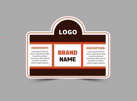 Bottle Label Brand Name Template Design Orange Packaging Product Illustration vector