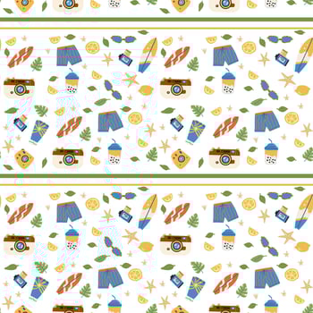 Summer vacation beach theme with fun stickers for creative design projects vector