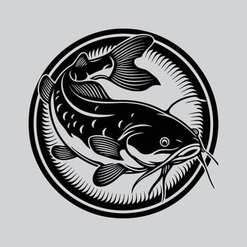 Catfish for Fishing Logo Use vector