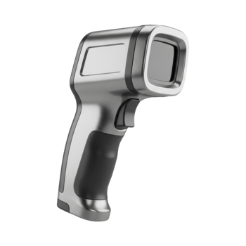 Metallic angular handheld infrared thermometer 3D png