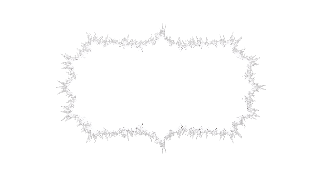 Abstract White Fractal Edges Blob on Transparent Background png