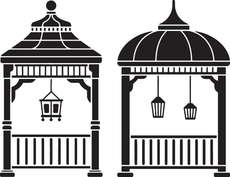 Elegant gazebo designs outdoor structures garden decor vector