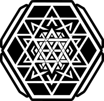 A filled style icon of hexagram vector