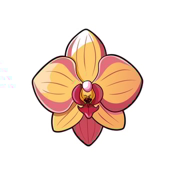 Graphic single orchid flower bloom on a white background vector