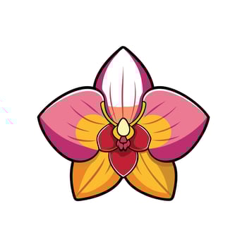 Bold orchid illustration isolated on white for stock purposes vector