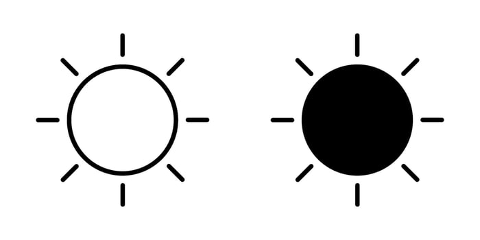 Brightness Icon set. Symbol isolated white background. illustration. color editable. vector
