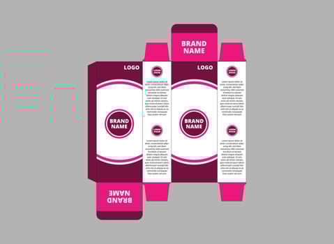 Packaging Design Template Product Pink And Purple With Logo Brand Name Product Illustration vector