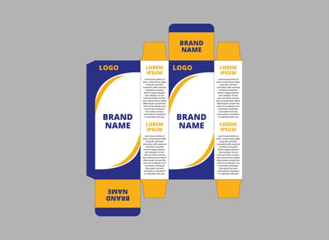 Packaging Design Template Product Blue And Yellow With Logo Brand Name Product Illustration vector