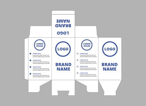 Packaging Template Design Product Blue With Logo Brand Name Product Illustration vector