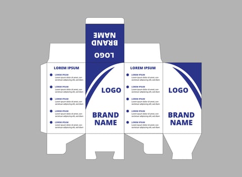 Packaging Template Design Product Blue Color With Logo Brand Name Product Illustration vector