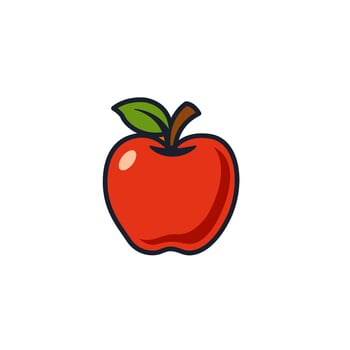 Apple Icon Symbol. Minimalist Fruit Design Isolated on White Background vector