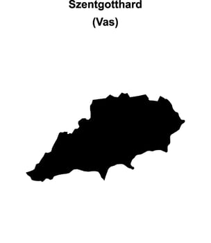 Szentgotthard district blank outline map vector