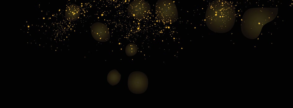 Golden glowing isolated light effect gold glitter splatter background design vector