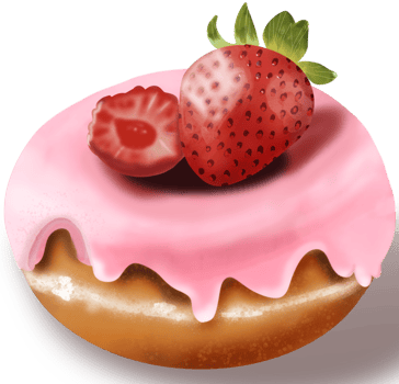 Strawberry Donut drawing png
