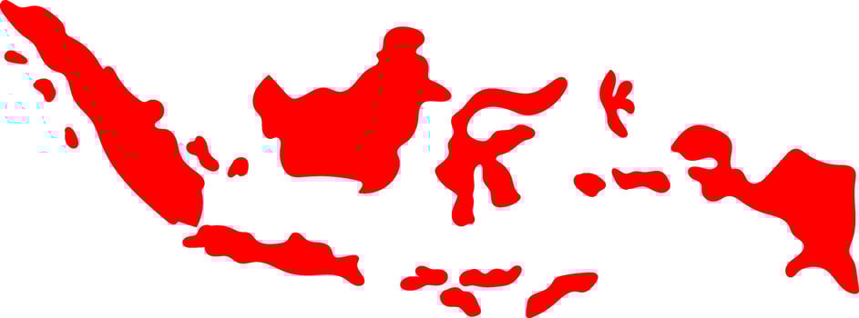 Cute Cartoon Indonesia Map for Geography and Travel vector