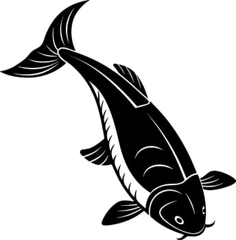 Elegant Black and White Koi Fish Illustration vector