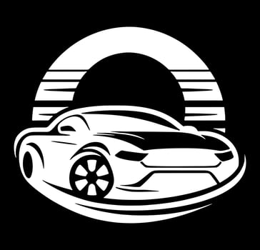 White car logo illustration on a background vector
