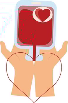 Blood Donor Clipart in Cartoon Design. Isolated on White Background. vector