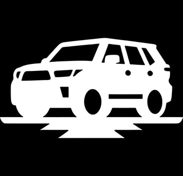 Car icon on black vector