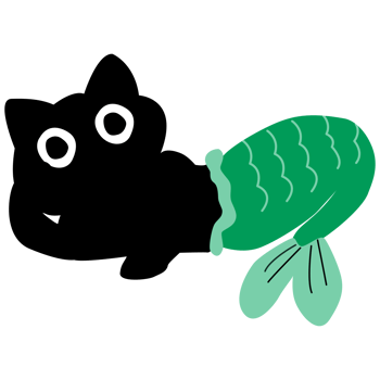 Cartoon Black Cat Mermaid Icon Illustration Animal png