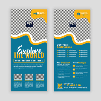 Editable DL Flyer Template for Travel Tours and Holiday Packages vector