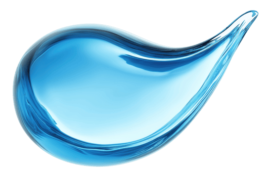 Elegant blue water drop isolated on transparent background png