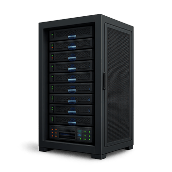Simple 3D Server Rack Design with Multiple Storage Units png