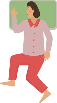 Female Sleeping Pose Illustration in Cartoon Design. vector