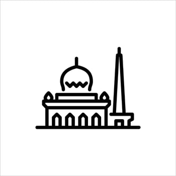 Putra mosque outline icon. mosque building line illustration vector
