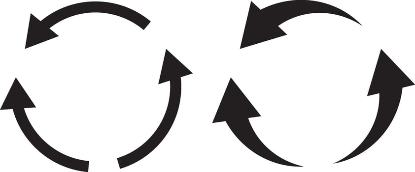 Circle arrow icon set. refresh reload arrow symbol. Recycle, Repeat reload vector
