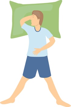 Guy Sleeping Position Illustration, Isolated on White Background vector