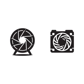 Fan and camera icon set illustration vector