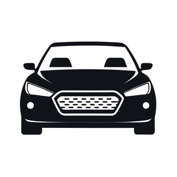 car silhouette icon front view vector