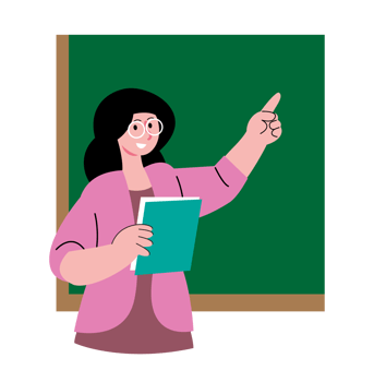Illustration of Teacher Teaching in Classroom png