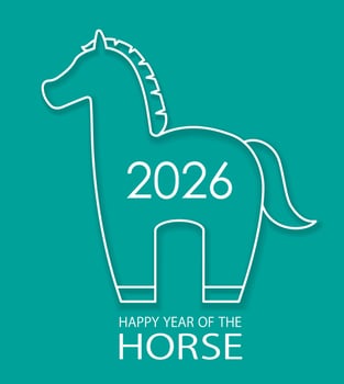 2026, The Year Of The Horse, Chinese Zodiac Symbol Illustration. vector