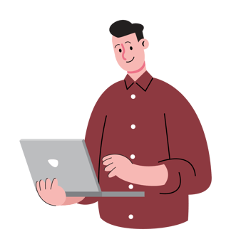 Man Holding Laptop Computer png