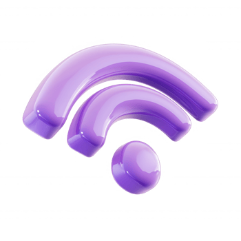 3d holographic Glossy icon wifi symbol icon representing digital connectivity and modern communication technology png
