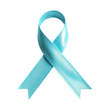 3d transparent of a light blue icon ribbon, representing support for various causes, on a awareness background png