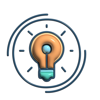 3D Cartoon Brainstorming Innovation Icons png