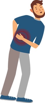 Illustration of Guy with Pain, Isolated on White Background. vector