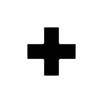 A simple black cross icon on a white background. Minimalist and versatile for various uses. vector