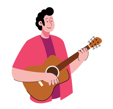 Man Playing Acoustic Guitar png