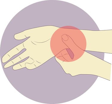Pain on Hand and Leg Illustration. Isolated on White Background vector