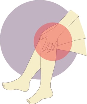 Pain on Hand and Leg Illustration with Flat Design. vector
