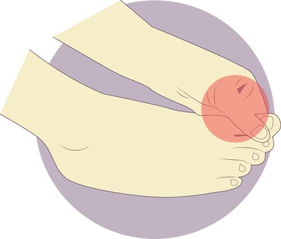 Pain on Hand and Leg Illustration in Cartoon Design. Isolated on White Background vector