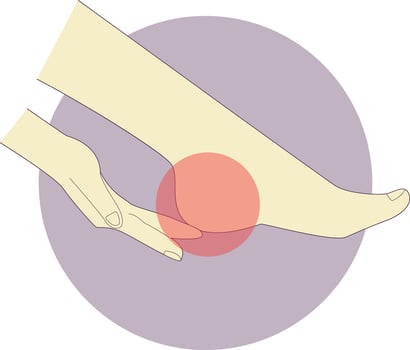 Pain on Hand and Leg Illustration in Cartoon Design. Isolated on White Background. vector