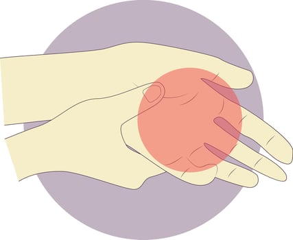 Pain on Hand and Leg Illustration with Cartoon Design. Isolated on White Background vector